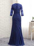 Monique Trumpet/Mermaid Chiffon Lace Sweetheart 3/4 Sleeves Floor-Length Mother of the Bride Dresses BF2P0020442