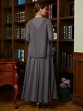 Kiana A-Line/Princess Chiffon Applique V-neck Sleeveless Ankle-Length Mother of the Bride Dresses BF2P0020365