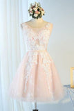 2024 New Arrival Homecoming Dresses A Line Scoop Tulle With Applique