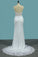 2024 Mermaid Scoop Spandex Wedding Dresses With Applique Sweep Train
