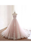 Tulle Iovry Appliques SweetHeart Neckline Cathedral Train Wedding Dress