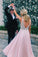 V-Back Beading  Chiffon Long Prom Dress