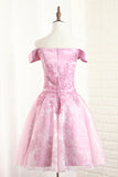 2024 Off The Shoulder Homecoming Dresses A Line Lace With Applique And Sash