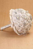 White Rhinestone Crystal Roses Wedding Flowers Bridal Bouquet (30*26cm)