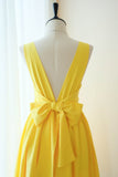 Short V-Back A-Line Square Homecoming Dress With Bowknot