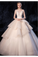 Ball Gown Tulle Wedding Dresses Straps Beads Chapel Train
