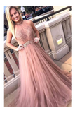 Chic Halter Formal Prom Dress Tulle Appliques A Line Evening Dress