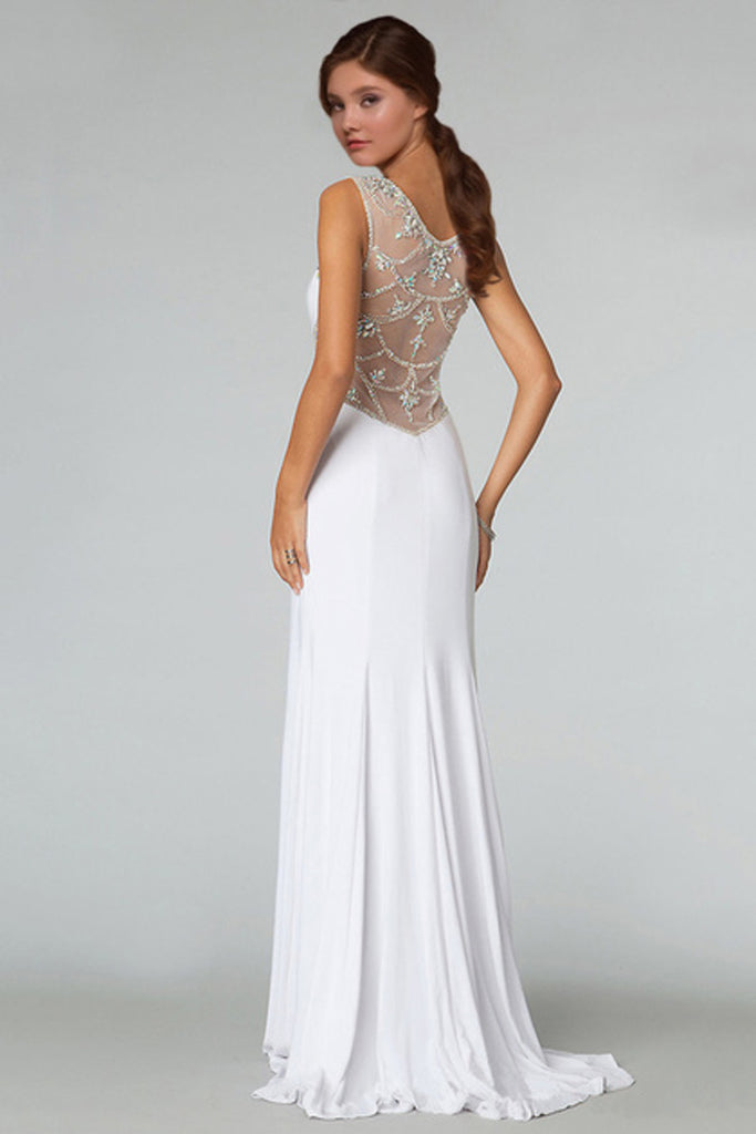 2024 New Arrival Prom Dresses Scoop Neckline Sheath/Column Floor Length Fast Delivery