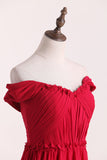 2024 Prom Dresses Off The Shoulder A Line Chiffon With Ruffles