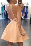 2024 High Neck Homecoming Dresses A Line Satin With Applique Short/Mini