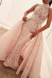 2024 Gorgeous Prom Dresses High Neck Floor-Length Lace