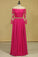 2024 Scoop Prom Dresses A Line Chiffon With Applique And Beads Sweep Train