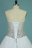 2024 Gorgeous Sweetheart Wedding Dresses A Line Tulle With Beads&Rhinestones