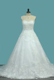 2024 New Arrival Sweetheart Tulle With Applique A Line Wedding Dresses