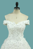 2024 Wedding Dresses A Line Off The Shoulder With Bow Knot And Beads