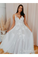 Romantic V Neckline Backless Wedding Dress Appliqued Ball Gown Bridal Gown