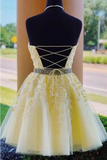 Short Halter Beaded Tulle Homecoming Dresses Appliques