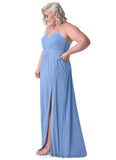 Skye Natural Waist A-Line/Princess Floor Length Sleeveless Spaghetti Staps Bridesmaid Dresses