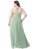Aubrey Natural Waist Sleeveless A-Line/Princess Floor Length Spaghetti Staps Bridesmaid Dresses