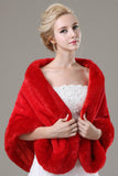 Fabulous Red Faux Fur Wedding Wrap