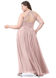 Milagros Floor Length Spaghetti Staps Sleeveless Natural Waist A-Line/Princess Bridesmaid Dresses