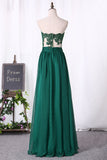 2024 Chiffon Sweetheart With Applique And Ruffles A Line Prom Dresses