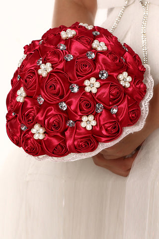 Rhinestone Round Roses Bouquets Wedding Flowers (26*22cm)