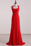 2024 New Arrival Straps Open Back Spandex With Applique Prom Dresses