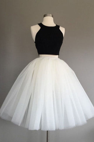 Halter Sleeveless Homecoming Dresses Two Pieces Selina Ball Gown Tulle Pleated Simple