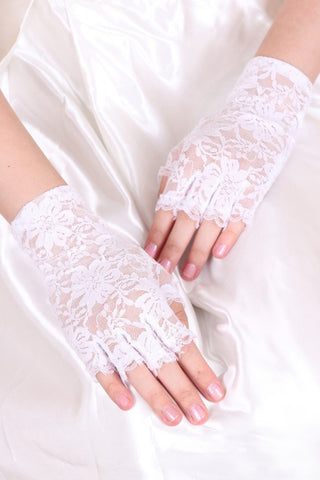 2022 Lace Wrist Length Bridal Gloves #ST0071