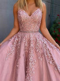 Charming Sleeveless Two Pieces Lace A Line Prom Dresses