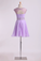 2024 Homecoming Dresses Scoop A Line Beaded Neckline&Waistline Short/Mini Chiffon