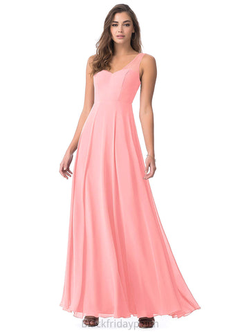 Justice A-Line/Princess Natural Waist Sleeveless Floor Length Scoop Bridesmaid Dresses