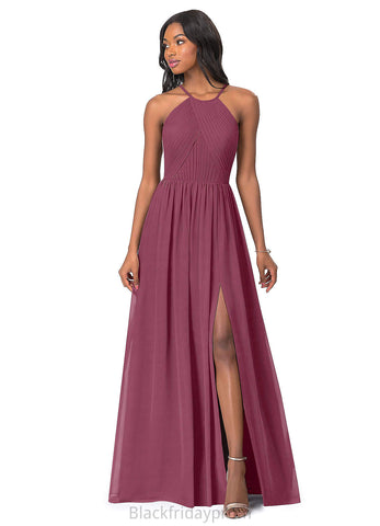Kaitlin Sleeveless Natural Waist A-Line/Princess Floor Length Spaghetti Staps Bridesmaid Dresses