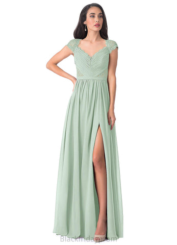 Ryann Floor Length Sleeveless V-Neck A-Line/Princess Natural Waist Bridesmaid Dresses
