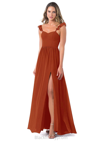 Riya Sleeveless Floor Length Spaghetti Staps A-Line/Princess Empire Waist Bridesmaid Dresses