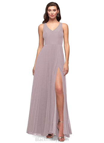 Selena Natural Waist Sleeveless Floor Length A-Line/Princess Halter Bridesmaid Dresses