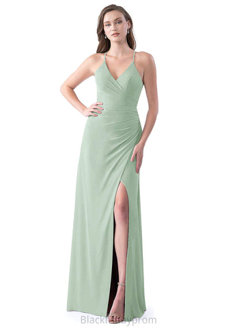 Makenna Floor Length Natural Waist Sleeveless A-Line/Princess Scoop Bridesmaid Dresses