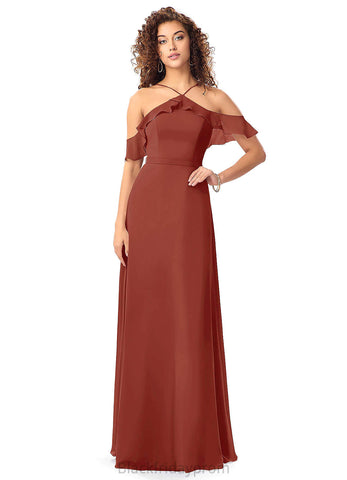 Kaitlin Floor Length Sleeveless A-Line/Princess V-Neck Satin Natural Waist Bridesmaid Dresses