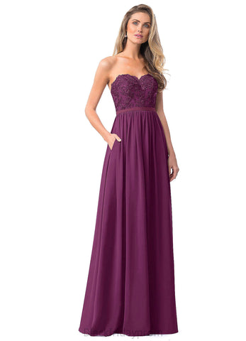 Gianna One Shoulder Natural Waist Floor Length A-Line/Princess Sleeveless Bridesmaid Dresses