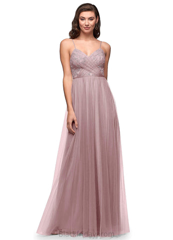 Jadyn Floor Length Natural Waist Sleeveless Straps A-Line/Princess Bridesmaid Dresses