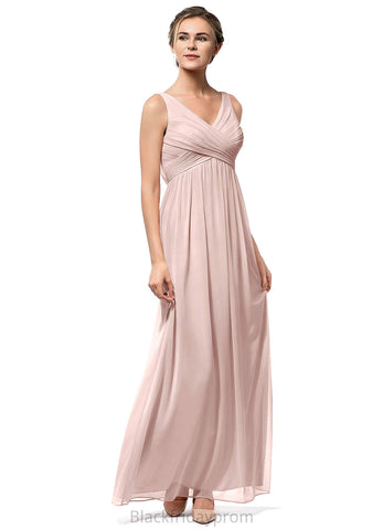 Hilda A-Line/Princess V-Neck Sleeveless Natural Waist Floor Length Bridesmaid Dresses