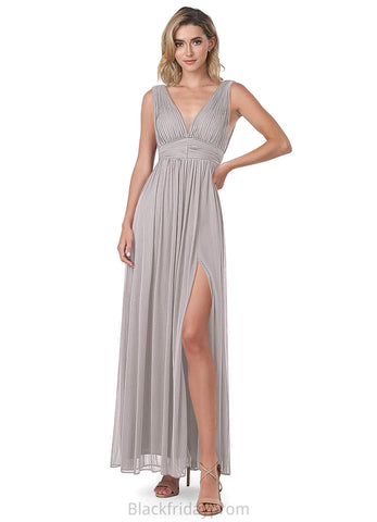 Yesenia V-Neck A-Line/Princess Floor Length Sleeveless Natural Waist Bridesmaid Dresses