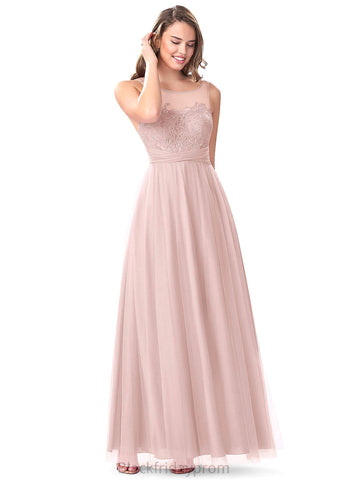 Karina A-Line/Princess Sleeveless Floor Length Natural Waist Spaghetti Staps Bridesmaid Dresses