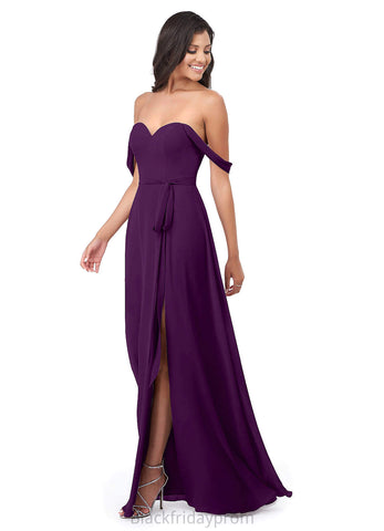 Jaida A-Line/Princess V-Neck Floor Length Natural Waist Sleeveless Bridesmaid Dresses