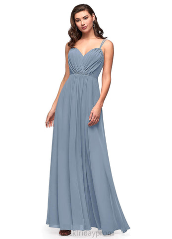 Danielle Sleeveless A-Line/Princess Floor Length Natural Waist Scoop Bridesmaid Dresses