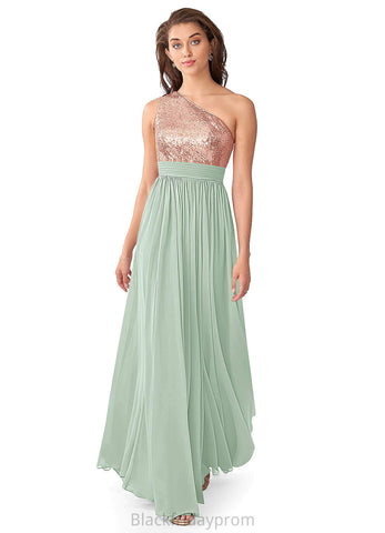 Abril Floor Length Sleeveless Spaghetti Staps Natural Waist A-Line/Princess Bridesmaid Dresses