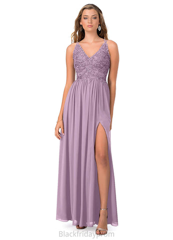 Macy A-Line/Princess Floor Length Sleeveless Scoop Natural Waist Bridesmaid Dresses