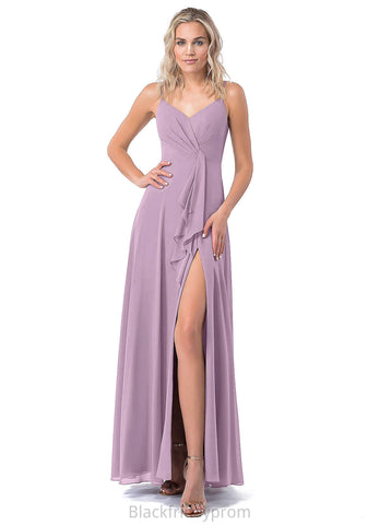 Kaylee Natural Waist A-Line/Princess Sleeveless Spaghetti Staps Floor Length Bridesmaid Dresses