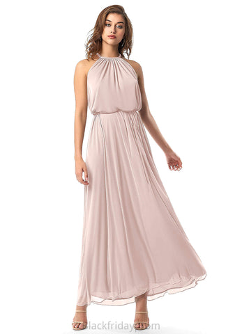 Lesly V-Neck Natural Waist A-Line/Princess Floor Length Sleeveless Bridesmaid Dresses